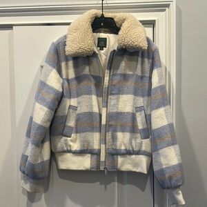 Plaid Sherpa-Lined Jacket